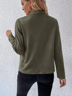 Collared Neck Long Sleeve Jacket