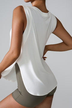 Round Neck Active Tank with Side Slits